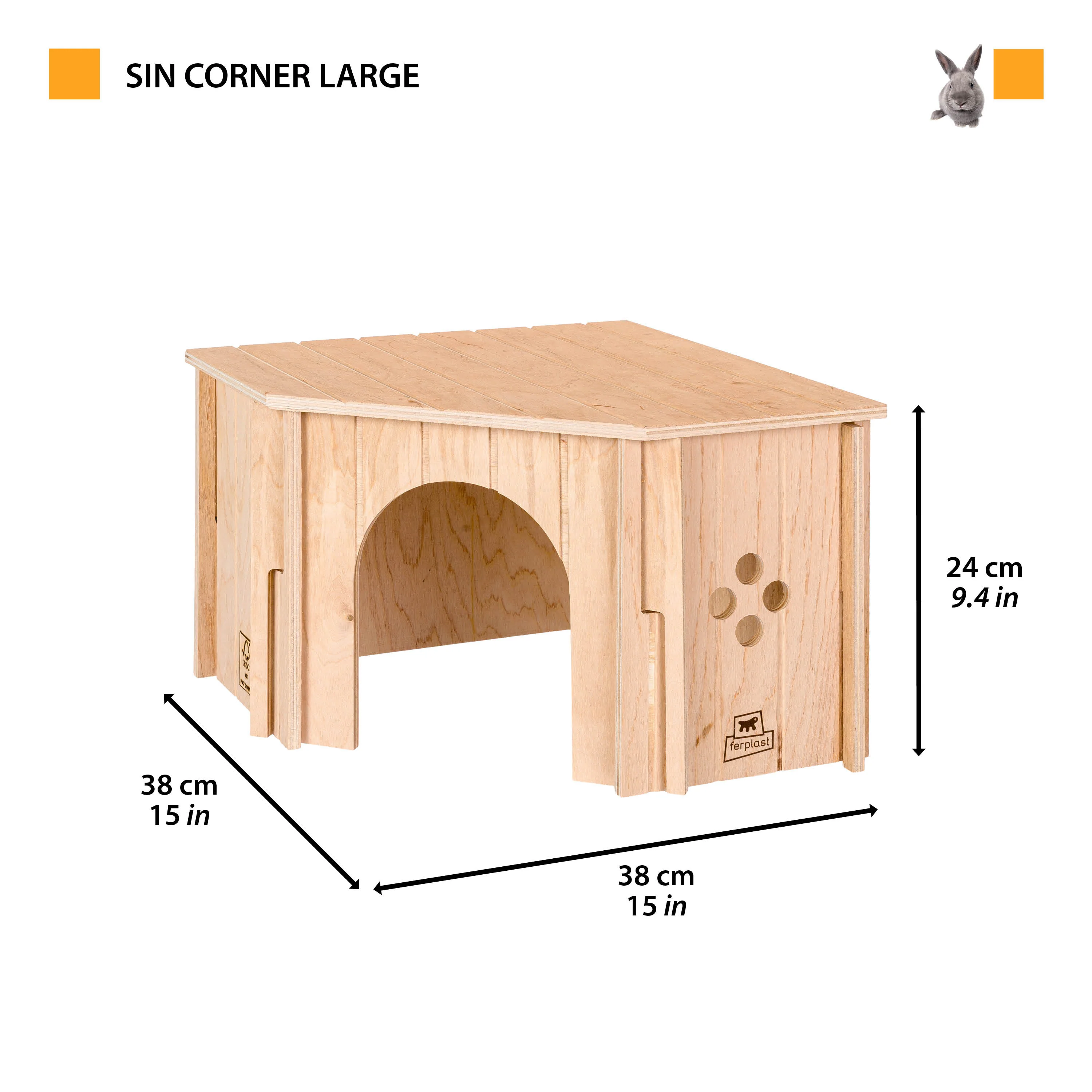 SIN CORNER Wooden Corner House for Small Animals - Image 2